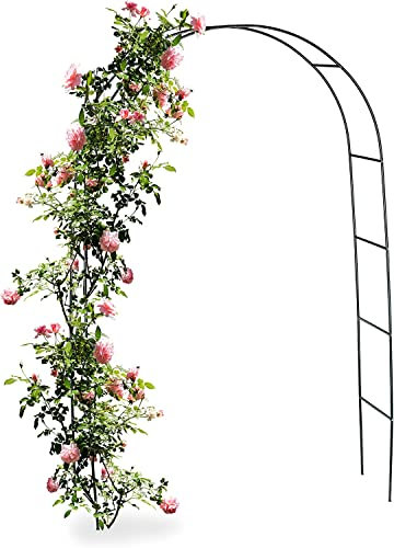 Treillis de jardin arqué en aluminium pour plantes grimpantes, concombres, légumes, vignes, arche de plantes en métal avec filet de treillis 100 x 20 x 220 cm