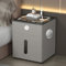 LED Bedside Table with Charging Station, Nightstand with 2 Drawers, Modern Bedside Cabinet with Bluetooth for Bedroom Living Room Home Furniture,Grey
