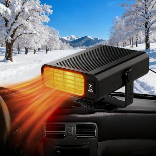 Aimisite Chauffage de voiture 12V - Ventilateur chauffage de voiture portable d'hiver 150W anti-buée dégivreur chauffage automobile réchauffeur et dégivreur chauffage refroidissement avec