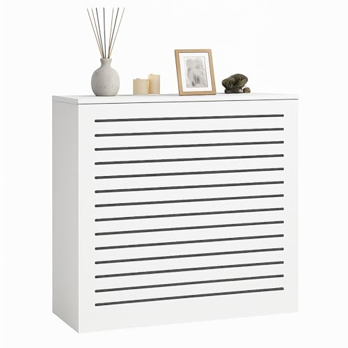 KAFHGEIN Heizkörperverkleidung Holz, Moderne Heizungsverkleidung mit Regal, Heizkörperabdeckung für Flachheizkörper, Radiator Cover(23.6x7.8x11.8)
