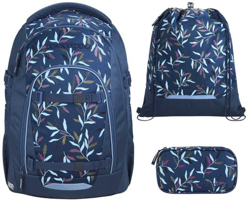coocazoo MATE Schulranzen-Set 3tlg für Mädchen und Jungen ab der 4. Klasse mit Rucksack. Schlamperetui und Sportbeutel (Boho Glam V2)