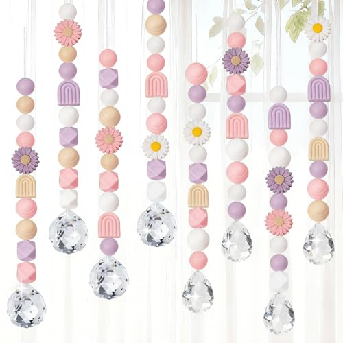 Sonnenfänger Kristall,8 Stück Kristall Windspiel,Sonnenfänger Bastelset,Anhänger Kristallkugel,DIY Kristalle Anhänger Suncatcher,Lichtfänger Kristalls,für Fenster Haus Garten Windspiel