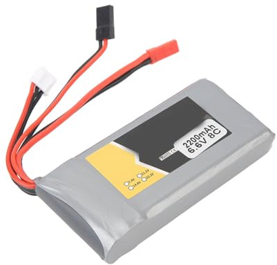 Hamwesh RC Transmitter Battery, 6.6V 2200mAh Compact Lightweight RC Battery, Lipo with Overcharge Protection for Futaba 14SG 18SZ 16SZ T8J