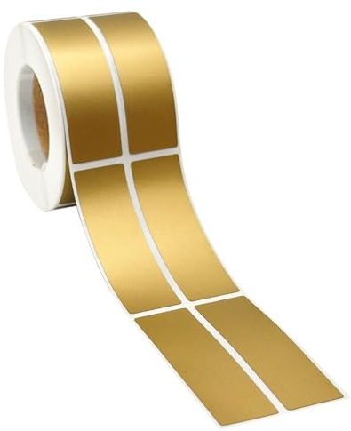 Adesivi Gratta e Vinci, 48 x 15 mm, Gratta e Vinci Personalizzato, Etichette Adesive da Grattare, Fai da Te, Regali, Coupon, Calendario dell'Avvento, Matrimonio, Compleanni, 500 Pcs (Oro)