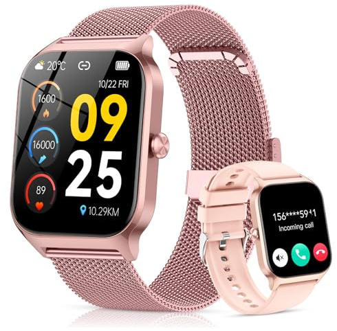 CASCHO Smartwatch Donna, 1.85'' Orologio Smartwatch con Effettua/Risposta Chiamate, 120+ Sportive Smart Watch con Contapassi/Sonno, Fitness Tracker per iOS Android - Elegante oro rosa 7