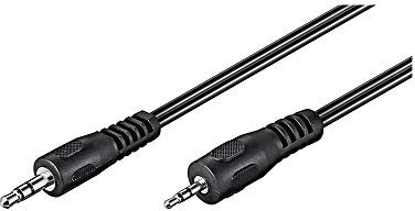 Goobay 50459 Cavo Adattatore Audio AUX, 3.5mm a Stereo da 2.5mm, Nero, 2m Lunghezza del Cavo