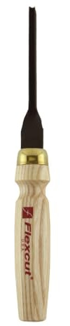 Flexcut Wood Carving Gouge | Mallet V-Tool, Straight Gouge Chisel | 45 Degrees, 3/16 Inch | 1095 High Carbon Steel Blade | Ash Hardwood Handle | MC245 | Made in the U.S.A.