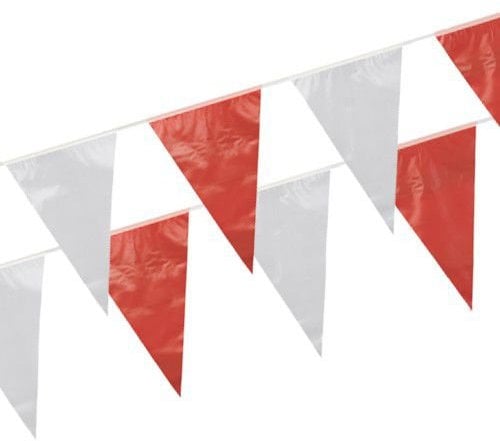 Wimpelkette, Folie 10 m rot/weiss wetterfest