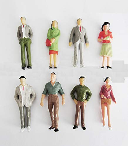 8 x Modell Figuren, stehende, für Modellbau 1:25, Modelleisenbahn Spur G