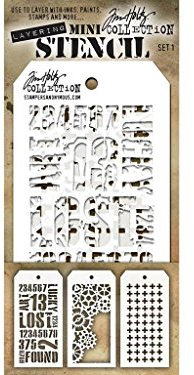 Stempel Anonymous Tim Holtz Mini Layered Schablone Set # 1