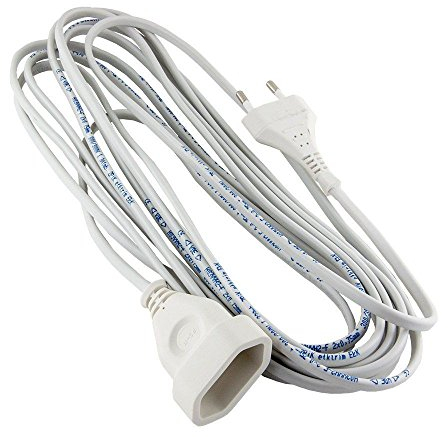 Verlängerungskabel Verlängerung 1-fach Strom-Kabel Euro-Stecker (3,0 Meter 1-Fach, Weiss)