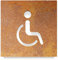 Vintage WC-Schild - selbstklebend - Retro Design Toiletten-Schild - Rollstuhl-Fahrer Piktogramm B-06-R