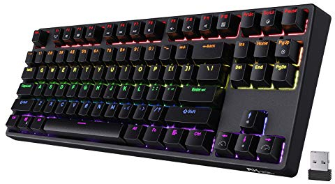 RK ROYAL KLUDGE Sink87G RGB 80% Mechanical Keyboard, Wireless 2.4G Tenkeyless Mechanical Keyboard with Macro Setting, 87 Keys, Tactile Brown Switches (Black)