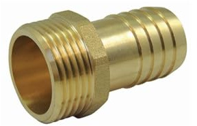Raccord male fileté - cannelé male en laiton - Ø A: 1'' | Ø B: 25mm