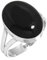 Jeweloporium 925 Sterling Silber Ringe für Damen Größe 65(20.7) Real Schwarzer Onyx Edelstein Solitär Silber Ringe Engagement Geschenk Kostüm Schmuck