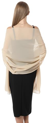 Hotshawl Pashmina aus weichem Chiffon, für Abendkleider zu formellen Anlässen. - Gold - Einheitsgröße