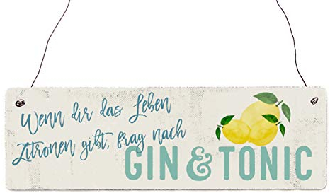 Interluxe Holzschild - Wenn dir das Leben Zitronen gibt - Schild als Geschenk oder Dekoration für Cocktailbar, Party, Barmixer, Partykeller