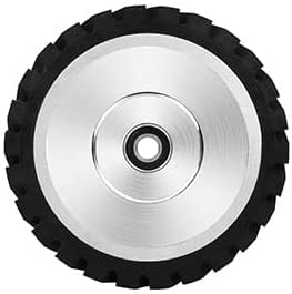 YKLP Brand 6x2 Rubber Contact Wheel, 150mm Diameter, 50mm Thick, 12.7mm Inner Diameter, for Belt and Grinder Machines, Black and Silver
