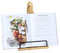 Soligt Kochbuchständer für Küchentheke, verstellbar, für iPad, Tablet, Rezept, Buchhalter, rustikales Holz, Schneidebrett-Stil, Braun