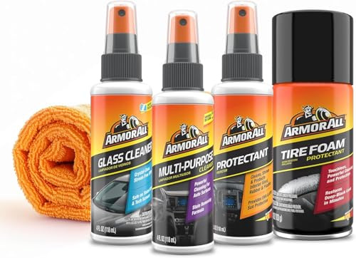 Armor All Autowasch- und Innenraumreiniger-Set (5-teilig) – inklusive Handtuch, Reifenschaum, Glas, Schutzmittel und Reinigungsspray, 19451