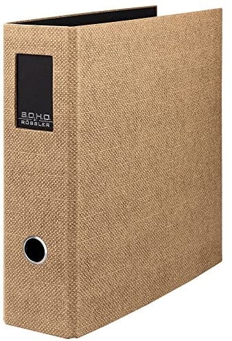 Rössler SOHO Ordner DIN A4 mit Rückenschild | Ordner A4 breit | Aktenordner A4 | Ordner breit mit Griffloch | DIN A4 Ordner mit Hebelmechanik | 320 x 285 x 80 mm | 1 Stück | Farbe: Braun | Haselnuss