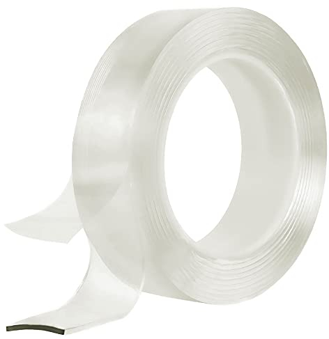 SeKi Ruban adhésif Nano double face 3 cm x 3 m transparent, Nano Tape amovible sans laisser de trace, ruban adhésif réutilisable, imperméable - Multifonction, antidérapant, lavable