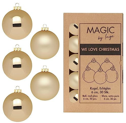 Kugel Brokatgold - WE Love Christmas - Magic by Inge - 30 Stück / 6cm
