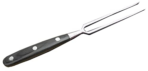 Tenedor para carne de mango largo, tenedor para tallar de acero inoxidable para cerdo, pavo, pollo, ternera, barbacoa (1 Uds. Negro)