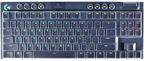Dust-Proof Silicone Keyboard Skin Cover Compatible for Logitech G915 TKL Tenkeyless Lightspeed Wireless RGB Mechanical Gaming Keyboard, G915 TKL Keyboard Skin Accessories (Clear)