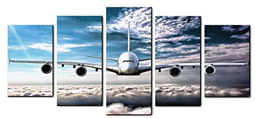 Airliner Airbus A380 Poster, dekoratives Gemälde, Leinwand, Wandkunst, Wohnzimmer, Poster, Schlafzimmer, Malerei, 152,4 cm (B) x 76,2 cm (H)