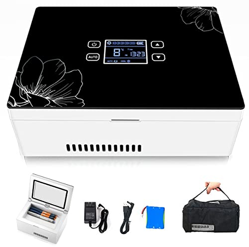 RCBDBSM Neveras de Insulina Eléctrico, Caja de Refrigerador de Insulina Semiconductor Refrigerador de Coche para Automóvil Viaje, Temperatura Constante Refrigerato 2-8℃,1xBattery