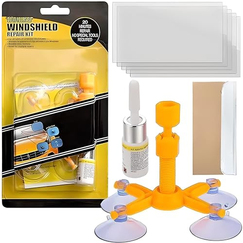 Retoo Steinschlag Reparaturset Windschutzscheibe 3 ml Harz | UV-Härtung, Unterdruckkammer, Saugnapfring, Folien, Rasierklinge, Reparatur ca. 20 Min.