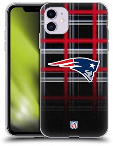 Head Case Designs Offizielle NFL Ombre Schwarzes Plaid New England Patriots Art Gel Handyhülle Hülle [Militärischer Schutzgrad] Kompatibel mit Apple iPhone 11