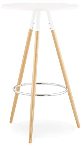 KADIMA DESIGN IWONNA Bartisch Stehtisch Bistrotisch Wood Holz Weiß (White) 65 x 65 x 101