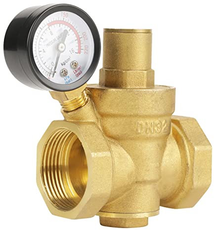 Régulateur de pression d'eau BSP DN32 vanne de réduction de pression d'eau en laiton réducteur de pression d'eau avec manomètre réglable