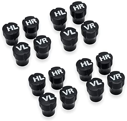 P4B | 16x beschriftete Ventilkappen für Ihre Autoreifen | Optimale Markierung für schnelles Reifenwechseln | Reifenmarkierer für 4 Satz PKW-Reifen | Geeignet für Autoreifen-/Wohnwagenreifen