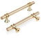 GUWINA 6pcs 96mm Gold T Bar Kitchen Cupboard Handles, Elegant Matte Golden Wardrobe Door Handle, Zinc Alloy Solid Drawer Pull Handle for Cabinet Furniture Sideboard, Furniture Handle with Screws