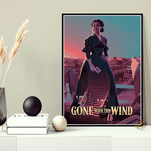 BOBSLA Poster Vom Winde Verweht Poster Retro Movie Poster Wall Art Leinwand Malerei Poster Und Drucke Home Decor 50X70Cm Kein Rahmen