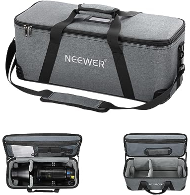 NEEWER Tragetasche mit Schultergurt,Griff,beweglicher Schaumstoffpolsterung für Studiolicht CB300B CB200B FS150B CB100C CB60B RGB CB60 MS60B MS60C MS150B Vision 4 ML300,52cm Stativ, Reisekoffer, PB6