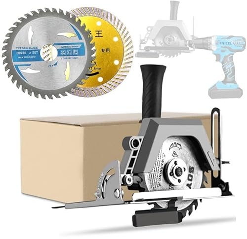 KhUKhu Einstellbare Kreissägen-Schneide-Befestigungshalterung mit 4-Zoll-Sägeblatt, elektrische Bohrmaschine, Retrofit, elektrische Kreissägen-Umrüstbasis