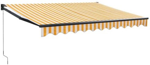 vidaXL Markise Einziehbar Gelb und Weiß 3x2,5 m Stoff und Aluminium