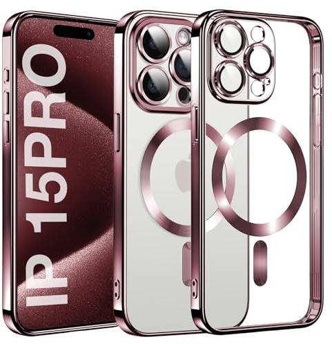 Clear Magnetisch für iPhone 15 Pro Hülle mit MagSafe [Original iPhone Äußere] [Kameraschutz Eingebaut] Durchsichtig Silikon Case Ultra Dünn [Niemals Gelb] Handyhülle Anti Fingerabdruck Kratzfeste