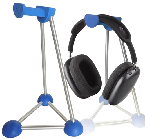 AJKTHGE Headphone Stand, Desktop Headset Holder, Desk Earphone Stand, Gaming Headsets, for SteelSeries/Logitech/HyperX/Sony/Beats/Sennheiser/Anker/Xbox, and All Headphones.(Blue)