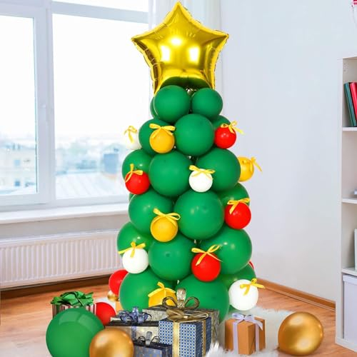 VIKY® 41 Stück Weihnachtsdeko Luftballons Set, Weihnachten Ballons Girlande Grün, Weihnachten Deko Ballon Girlande, Christmas Decorations Luftballongirlande, Luftballons Girlande für Christmas Deko