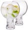Rink Drink 525ml Short Stem Gin Glasses Set - Pack of 2 - Large Modern Tonic Cocktail Glass Dishwasher Safe Wine Drinking Balloon Goblet Bowl Copa Glass with Stem