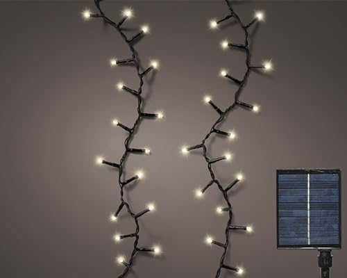 Lumineo Lichterkette Solar Compact Twinkle warm weiß - 750 LEDs - 16 Meter - schwarzes Kabel - Outdoor - Solar - IP44 Schutz - 8 Twinkle Funktionen