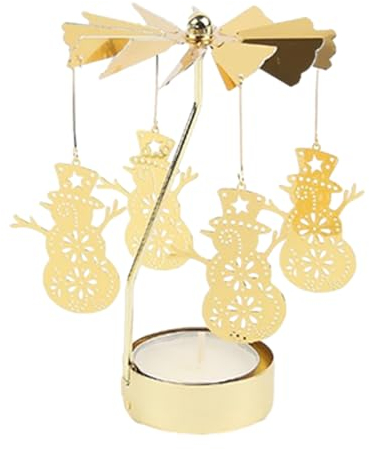 Kerzen-Karussell-Halter, drehbares Teelicht-Karussell, Tafelaufsatz, drehbarer Kerzenhalter, eleganter Kerzenhalter für Weihnachten, Valentinstag, Hochzeit, Abendessen