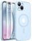 CAPRARO Magnetic iPhone 14 Case, Compatible with MagSafe, Full Camera Protection, 14FT Drop Protection, Shockproof, Slim Translucent Matte Phone Case, Light Blue