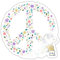 Spreadshirt Peanuts Snoopy Peace Zeichen Frieden Sticker, max. 10x10 cm, 10 x 10 cm, Weiß glänzend