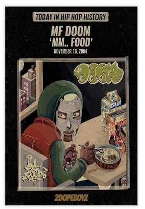 NTRECS MF DOOM Poster MM Food-Poster, 1 Leinwand-Poster, Schlafzimmer-Dekor, Sportlandschaft, Büro, Raumdekoration, Geschenk, ungerahmt, 30 x 45 cm